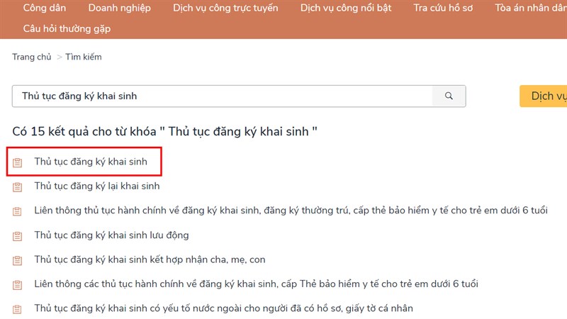 Cách cấp giấy khai sinh trực tuyến-3 Cách cấp giấy khai sinh trực tuyến-3