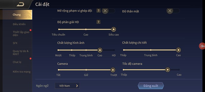 Setting Liên Quân Mobile Setting Liên Quân Mobile