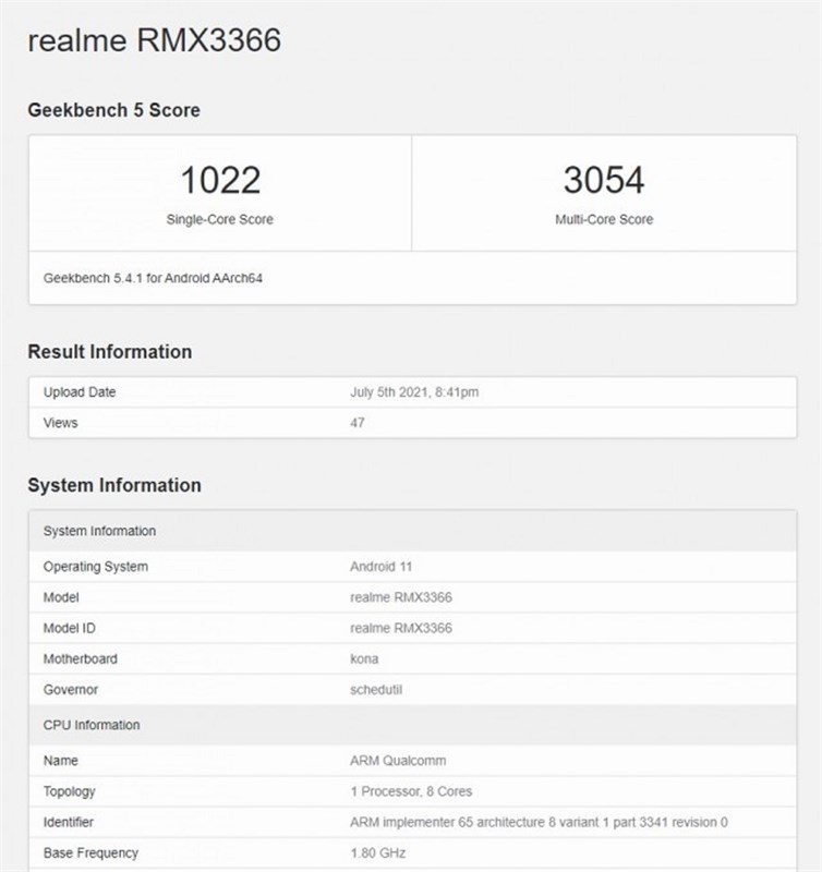 Realme X9 Pro với chip Snapdragon 870 xuất hiện trên Geekbench Realme X9 Pro với chip Snapdragon 870 xuất hiện trên Geekbench