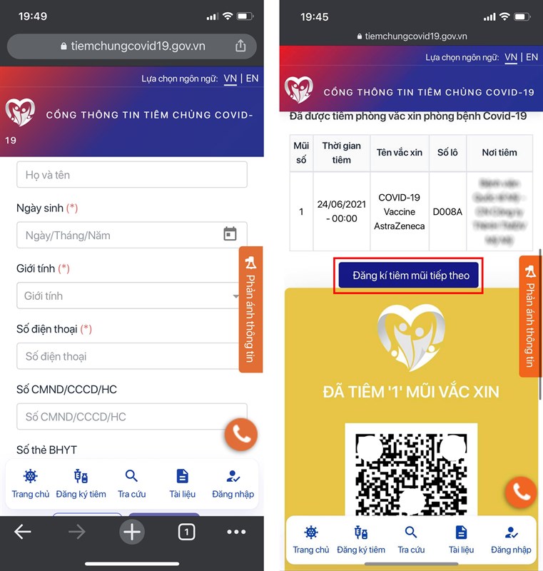 Cách đăng ký tiêm vaccine Covid-19 mũi 2