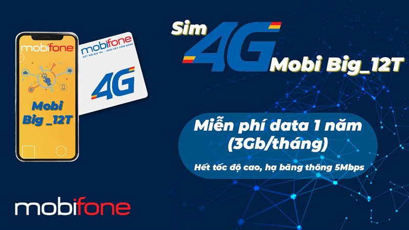 Mở bán SIM 4G Mobi Big 12T: Miễn phí DATA 1 năm, tặng phiếu mua hàng Mở bán SIM 4G Mobi Big 12T: Miễn phí DATA 1 năm, tặng phiếu mua hàng
