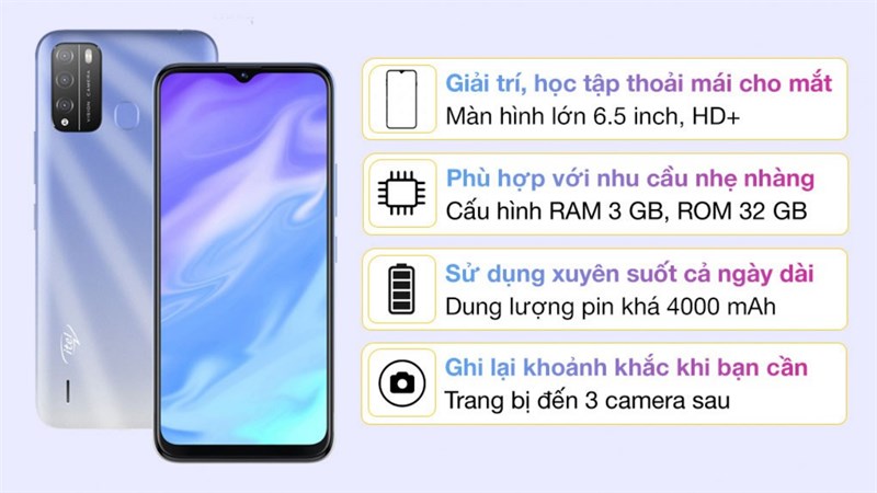 Viên pin lớn với dung lượng 4.000 mAh cho bạn thời lượng đủ cả ngày dài.