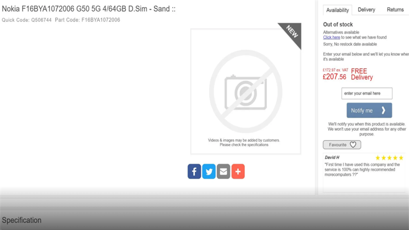 Lộ danh sách bán lẻ Nokia G50 được trang bị 5G và có giá cả hấp dẫn Lộ danh sách bán lẻ Nokia G50 được trang bị 5G và có giá cả hấp dẫn