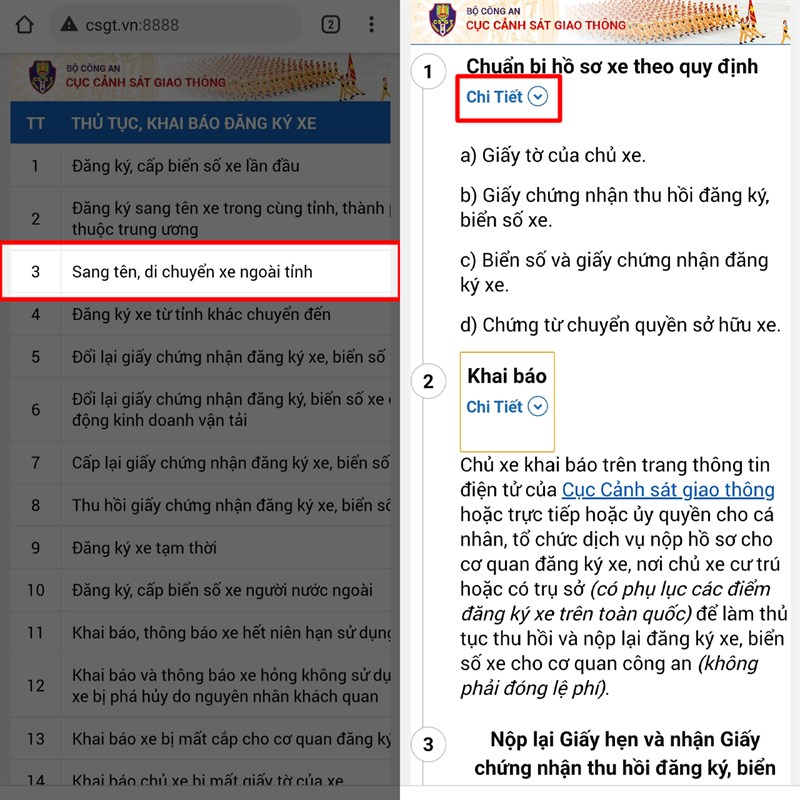 Cách đăng ký trực truyến sang tên, di chuyển xe ngoài tỉnh Cách đăng ký trực truyến sang tên, di chuyển xe ngoài tỉnh