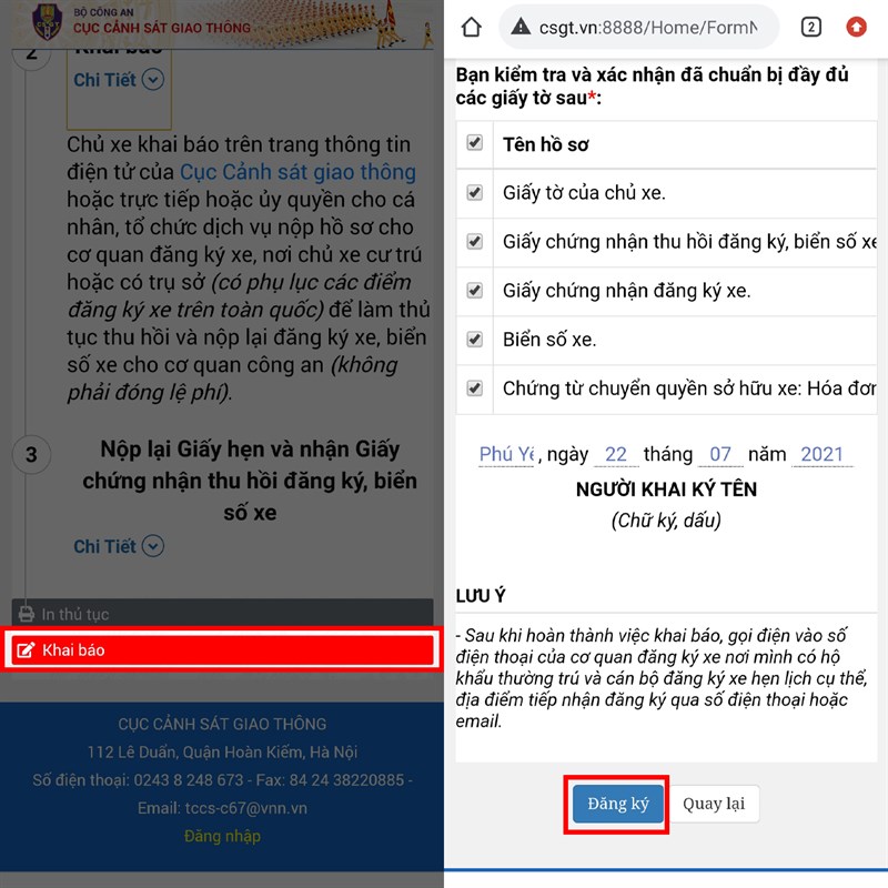 Cách đăng ký trực truyến sang tên, di chuyển xe ngoài tỉnh Cách đăng ký trực truyến sang tên, di chuyển xe ngoài tỉnh