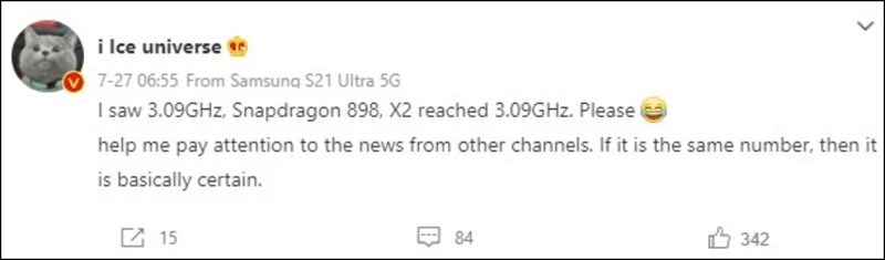 Chip Snapdragon 898 lộ thông tin