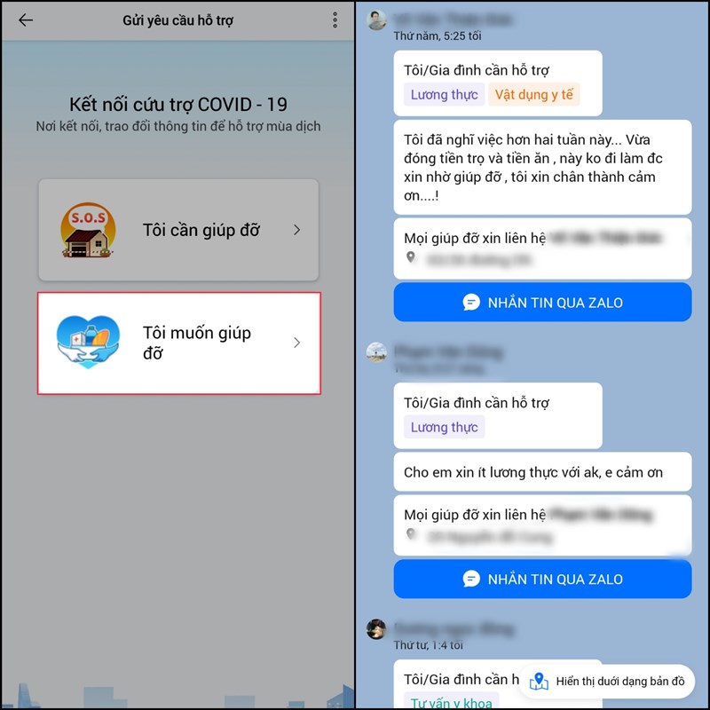 Kết nối cứu trợ Covid-19 bằng Zalo