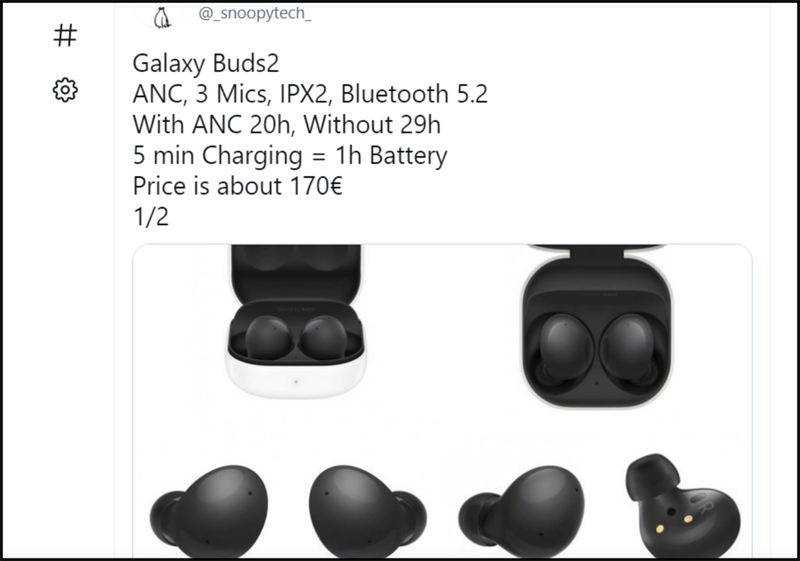 Galaxy Buds 2 lộ thông số kỹ thuật và giá bán