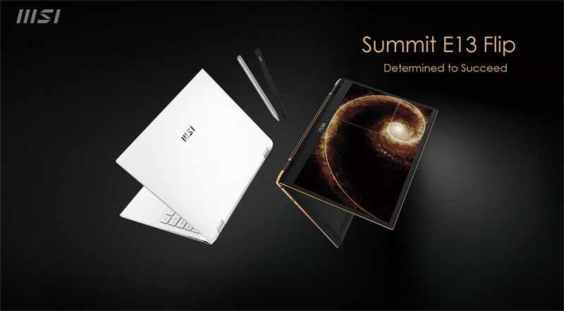 MSI Summit E13 Flip Evo linh hoạt với phần bản lề xoay gập 360 độ. Nguồn: MSI. MSI Summit E13 Flip Evo linh hoạt với phần bản lề xoay gập 360 độ. Nguồn: MSI.