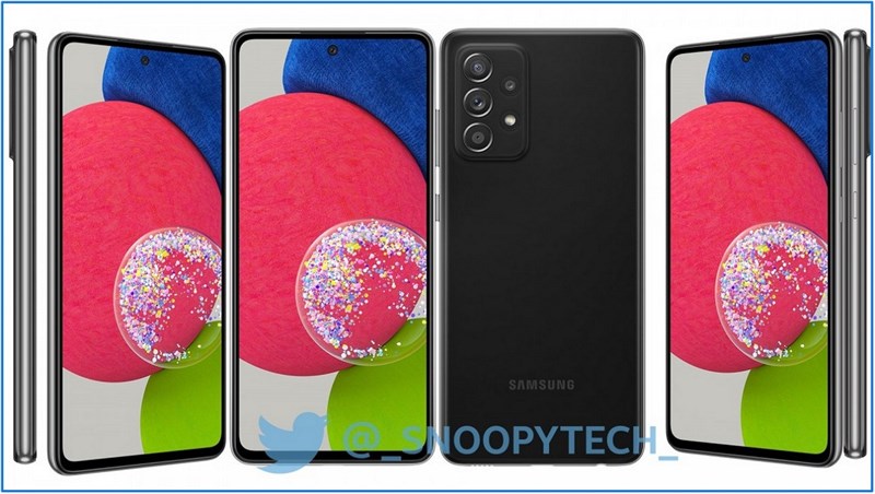 Galaxy A52s 5G lộ nhiều ảnh render với 4 tùy chọn màu sắc khác nhau, trong đó có một màu rất ‘tươi mát’