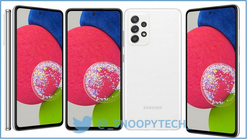 Galaxy A52s 5G lộ nhiều ảnh render với 4 tùy chọn màu sắc khác nhau, trong đó có một màu rất ‘tươi mát’