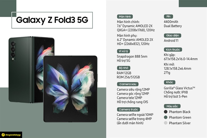 Galaxy Z Fold3 ra mắt: Camera ẩn, hỗ trợ IPX8 và bút S Pen, giá rẻ hơn