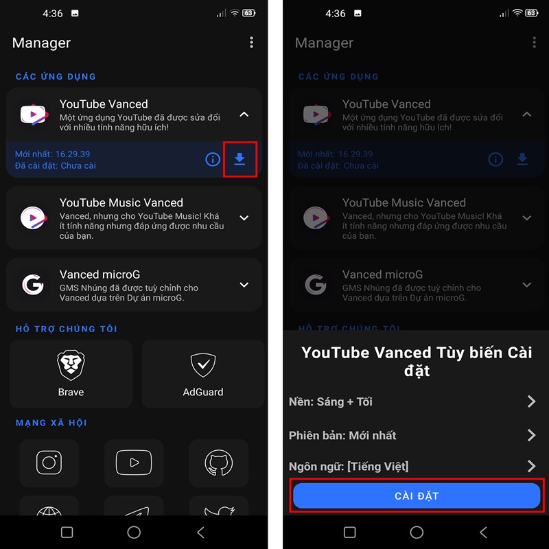 Cách tải YouTube Vanced v16.29.39 mới