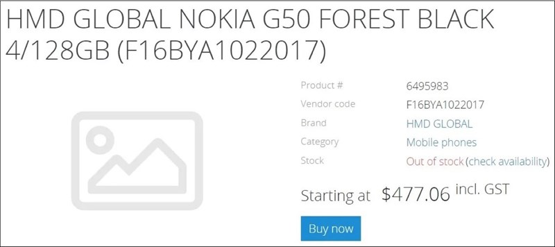 Nokia G50 xuất hiện trên trang bán lẻ tại Úc Nokia G50 xuất hiện trên trang bán lẻ tại Úc