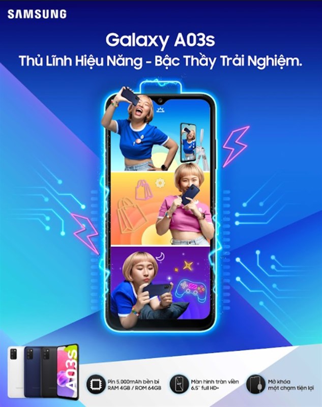 Galaxy A03s ra mắt tại VN: Thiết kế trẻ trung, pin lớn, giá rẻ Galaxy A03s ra mắt tại VN: Thiết kế trẻ trung, pin lớn, giá rẻ