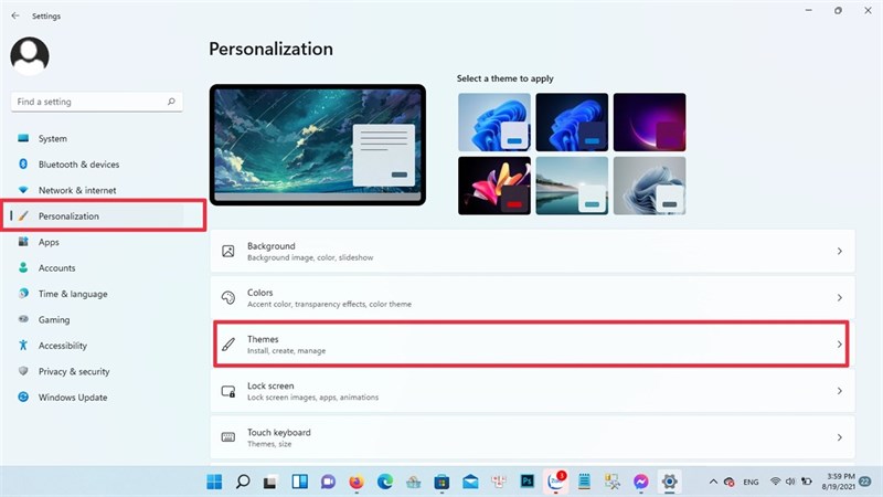 cách thay đổi theme Windows 11