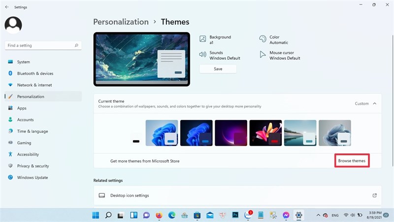 cách thay đổi theme Windows 11