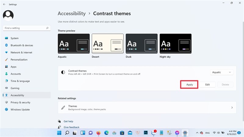 cách thay đổi theme Windows 11