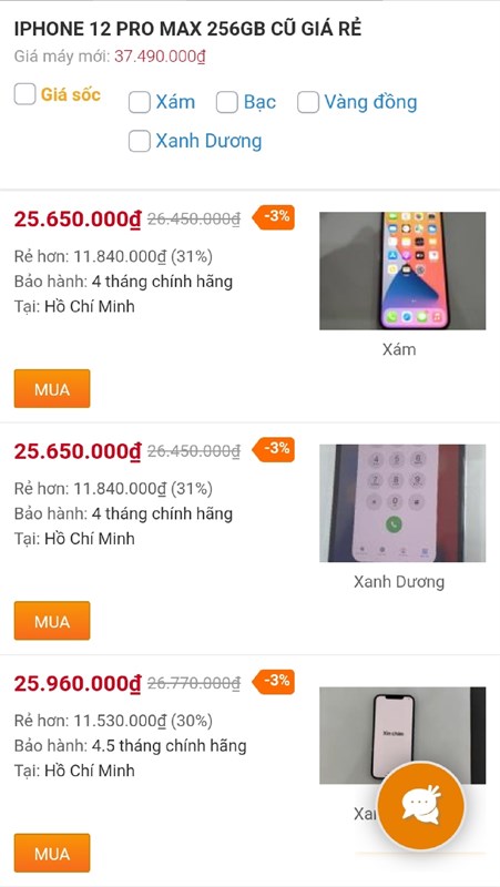 iPhone 12 Pro Max 256GB cũ giá rẻ