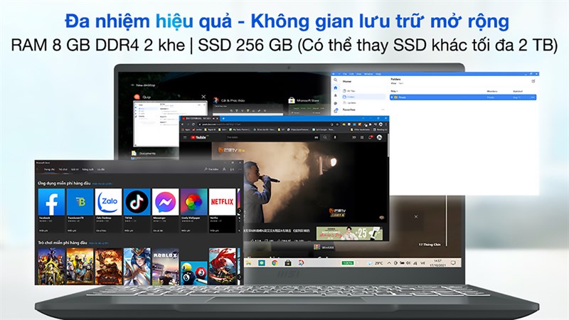 Mua laptop dưới 15 triệu - MSI Modern 14 B11MOU i3 Mua laptop dưới 15 triệu - MSI Modern 14 B11MOU i3