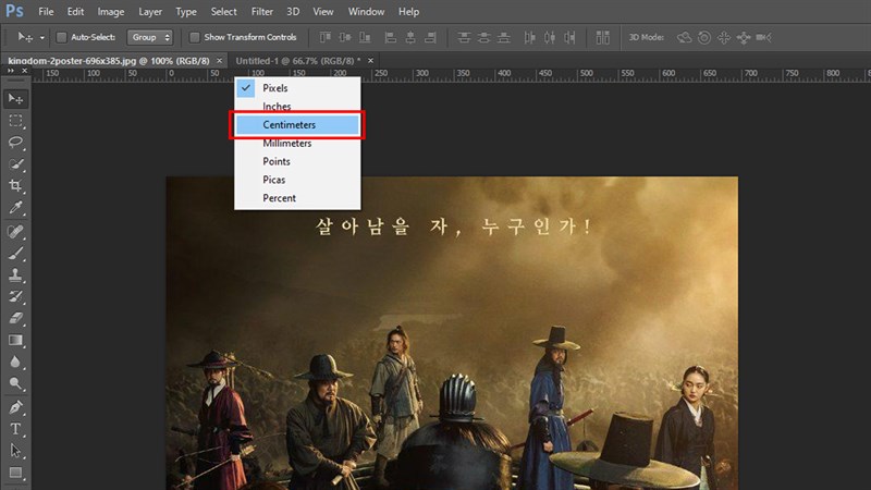 Cách đổi pixel sang cm trong photoshop