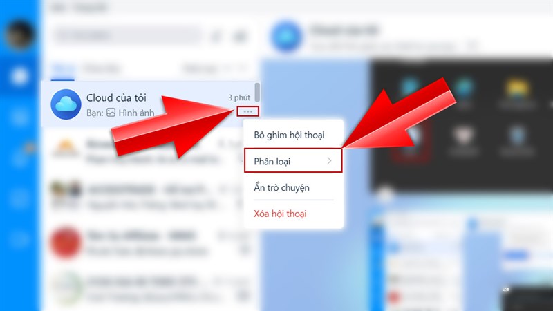 Cách phân loại trò chuyện trên Zalo Cách phân loại trò chuyện trên Zalo