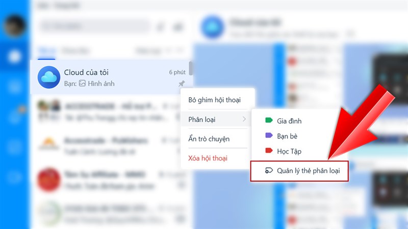 Cách phân loại trò chuyện trên Zalo Cách phân loại trò chuyện trên Zalo