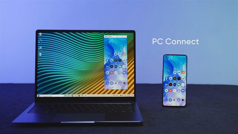 Realme Book có thể kết nối nhanh chóng với smartphone Realme hoặc OPPO thông qua tính năng PC Connect. Nguồn: realme India. Realme Book có thể kết nối nhanh chóng với smartphone Realme hoặc OPPO thông qua tính năng PC Connect. Nguồn: realme India.