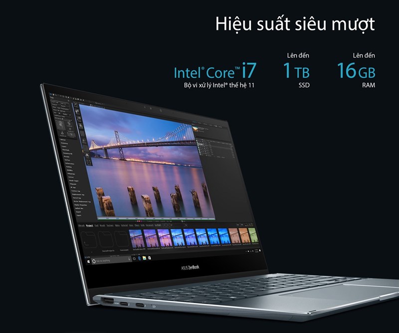 ZenBook Flip 13 cấu hình nổi bật với chip Intel Core thế hệ 11. Nguồn: ASUS.