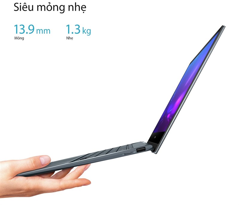 Thiết kế mỏng nhẹ của ASUS ZenBook Flip 13. Nguồn: ASUS.