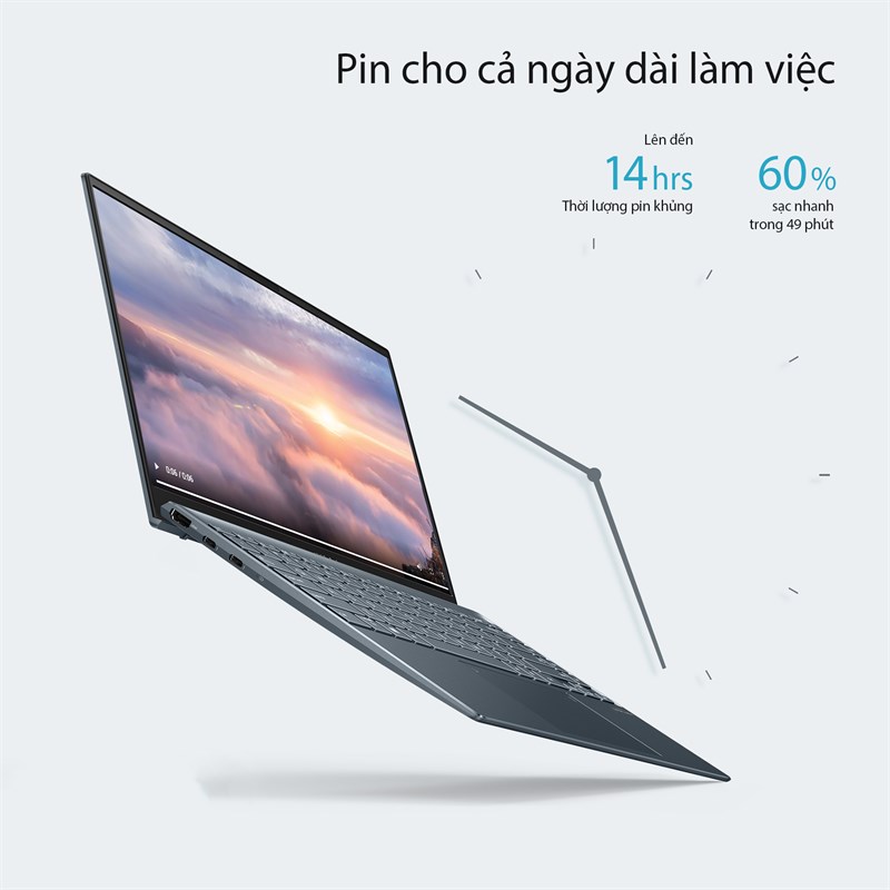 Thời lượng sử dụng pin của ASUS ZenBook Flip 13 tương đối ấn tượng. Nguồn: ASUS.