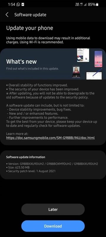 Galaxy S10, S20, Note 10, Note 20 cập nhật One UI 3.1.1, có gì mới? Galaxy S10, S20, Note 10, Note 20 cập nhật One UI 3.1.1, có gì mới?