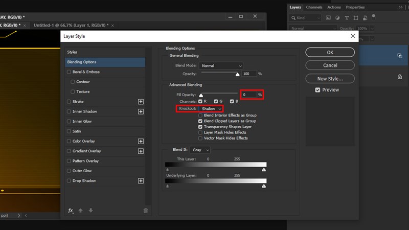 Cách làm chữ trong suốt trong Photoshop Cách làm chữ trong suốt trong Photoshop