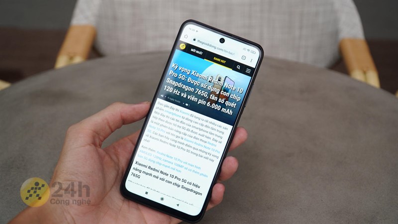 Màn hình của Redmi Note 10 5G rất đẹp