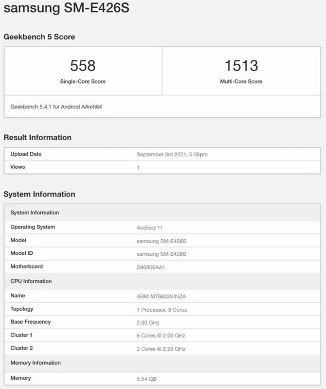 Galaxy Wide5 - Galaxy F42 5G đổi tên được phát hiện trên GeekBench