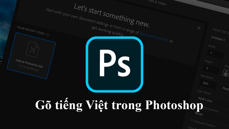 lỗi không gõ được tiếng Việt trong Photoshop