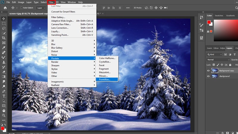 Cách tạo tuyết trong Photoshop Cách tạo tuyết trong Photoshop