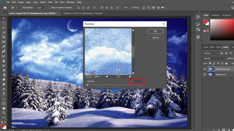 Cách tạo tuyết trong Photoshop Cách tạo tuyết trong Photoshop