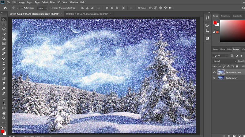 Cách tạo tuyết trong Photoshop Cách tạo tuyết trong Photoshop