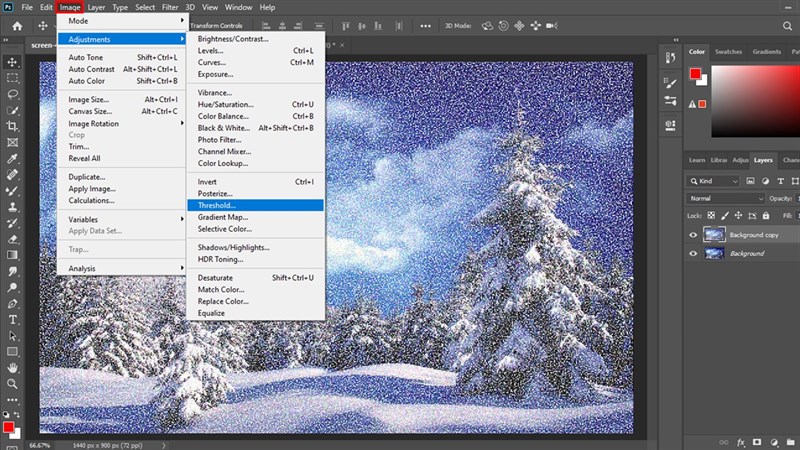 Cách tạo tuyết trong Photoshop Cách tạo tuyết trong Photoshop