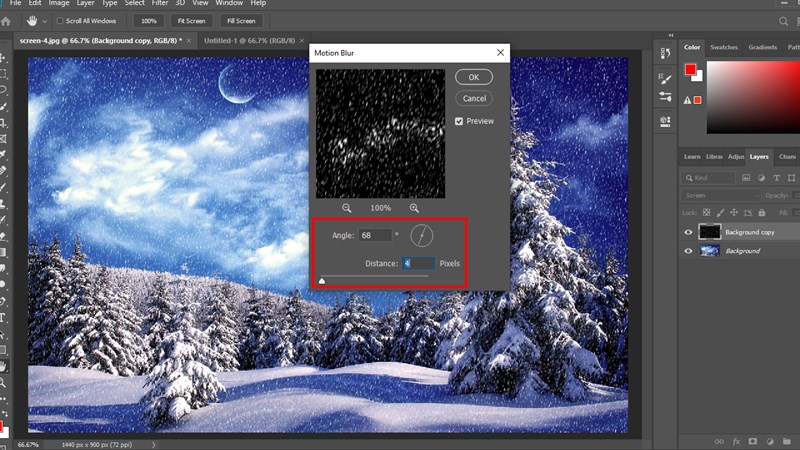 Cách tạo tuyết trong Photoshop Cách tạo tuyết trong Photoshop