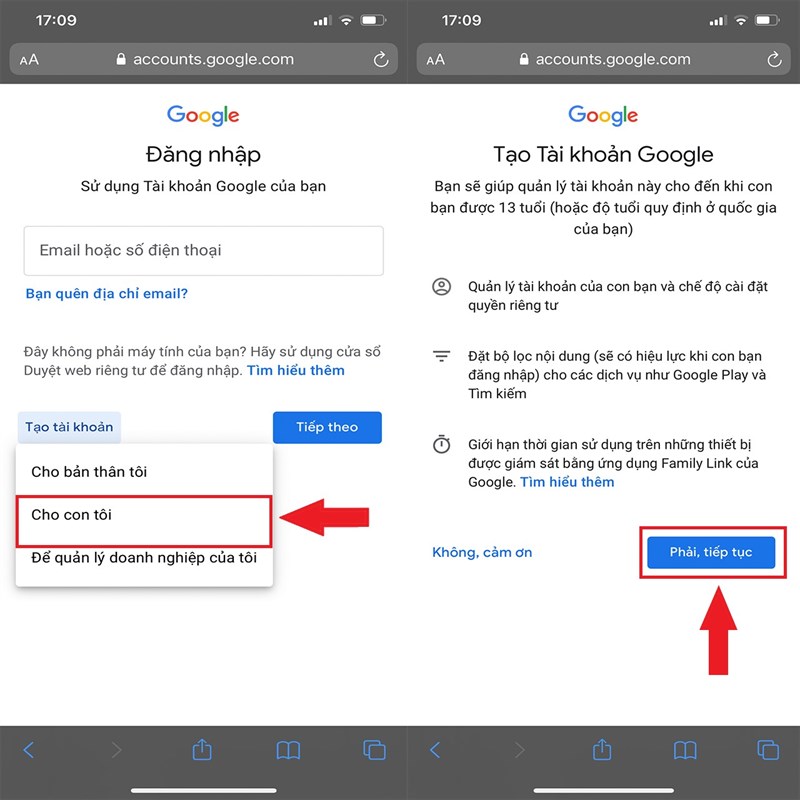 Tạo tài khoản Gmail cho con Tạo tài khoản Gmail cho con