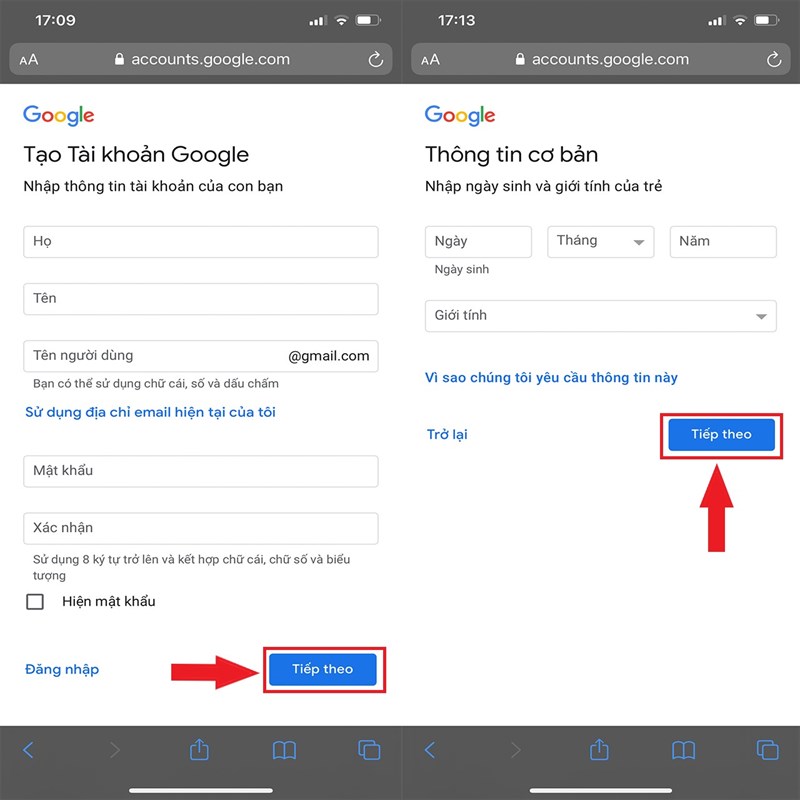 Tạo tài khoản Gmail cho con Tạo tài khoản Gmail cho con