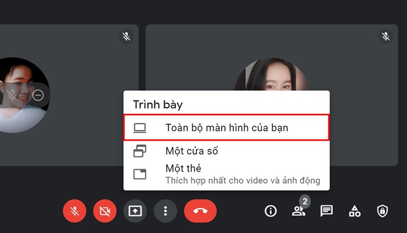 Cách chia sẻ màn hình trên Google Meet trên máy tính