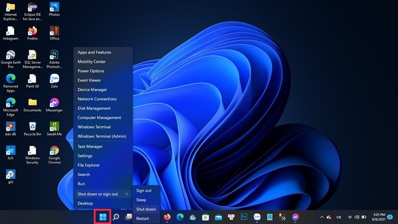 cách tắt máy tính trên Windows 11 cách tắt máy tính trên Windows 11