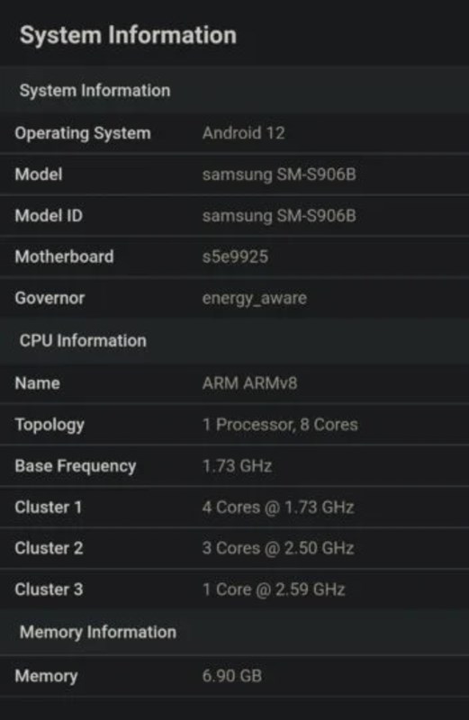 Galaxy S22 lộ điểm hiệu năng và thông số phần cứng trên GeekBench Galaxy S22 lộ điểm hiệu năng và thông số phần cứng trên GeekBench