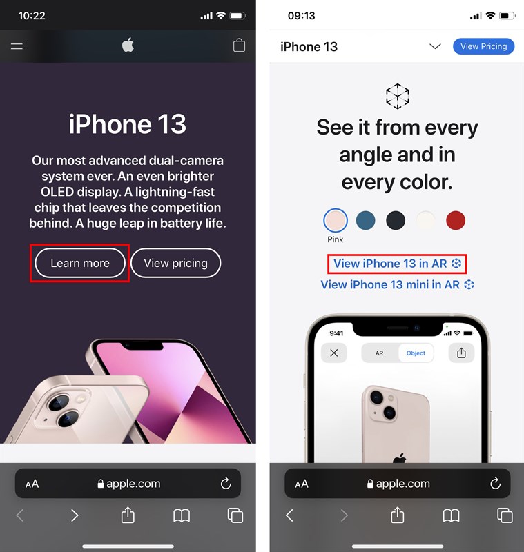 Cách xem iPhone 13 bằng AR
