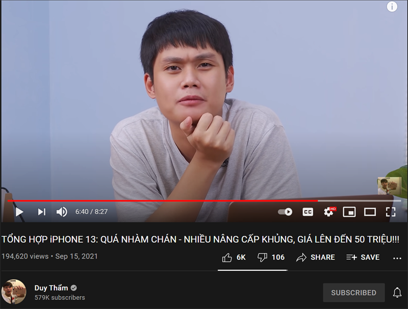 Nhận định về iPhone 13 Series của reviewer Duy Thẩm Nhận định về iPhone 13 Series của reviewer Duy Thẩm