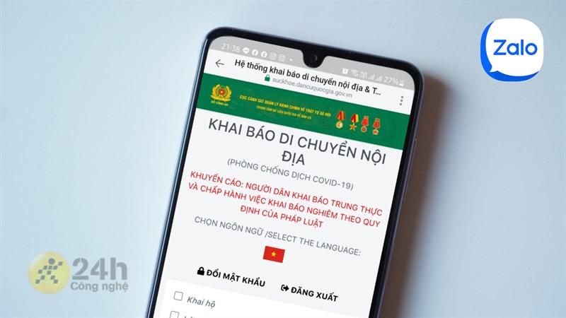 Cách khai báo di chuyển nội địa bằng Zalo Cách khai báo di chuyển nội địa bằng Zalo