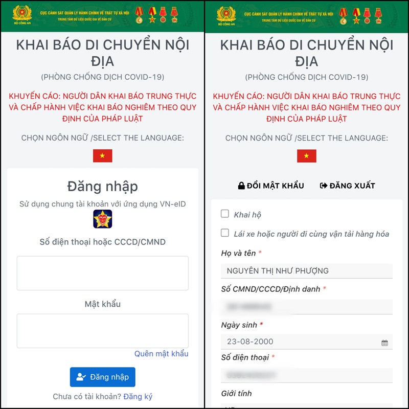 Cách khai báo di chuyển nội địa bằng Zalo Cách khai báo di chuyển nội địa bằng Zalo